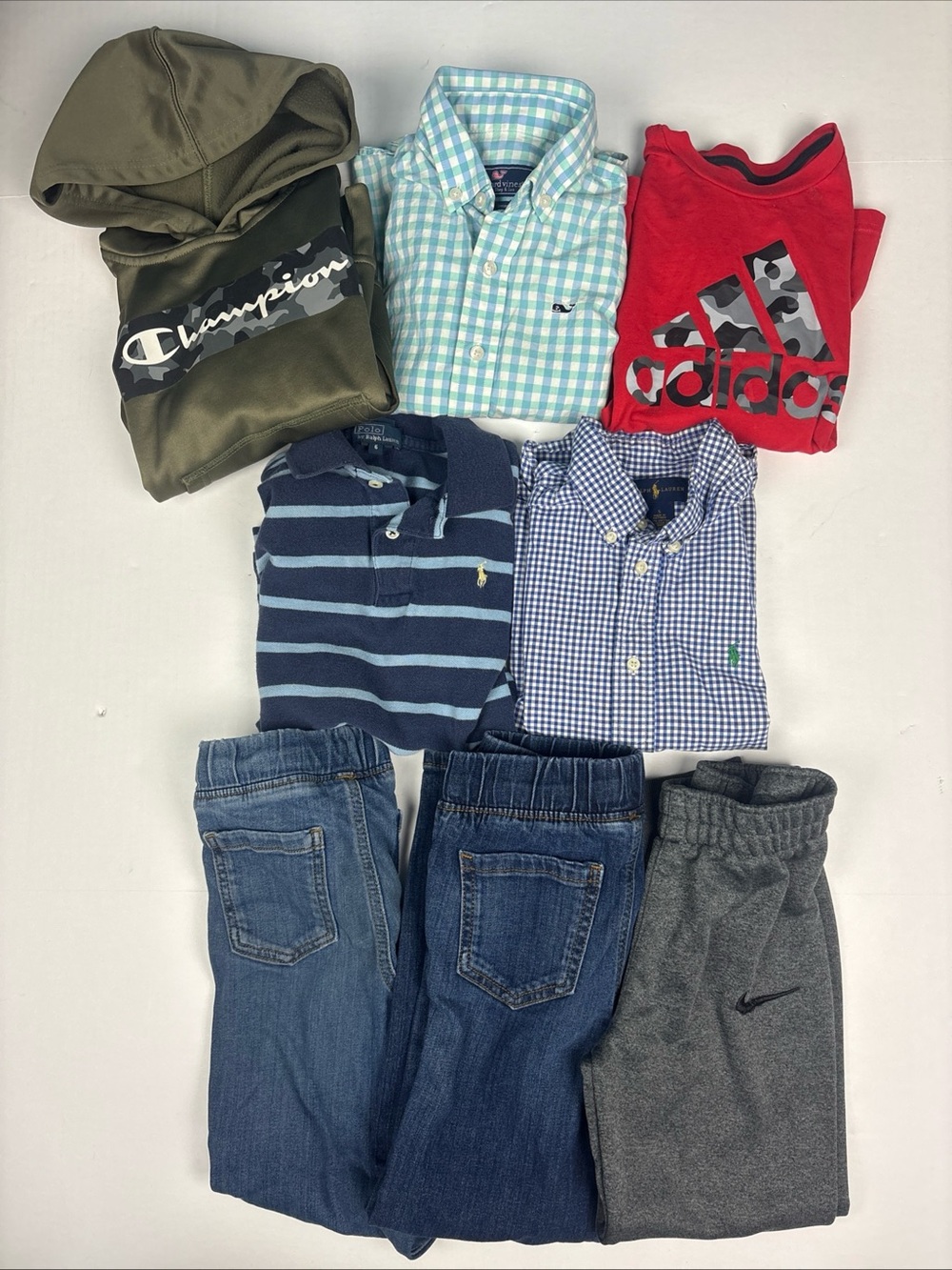 Boys Size 5 6 Lot Shirts Jeans Pants Polo Vineyard Vines Nike Adidas Champion